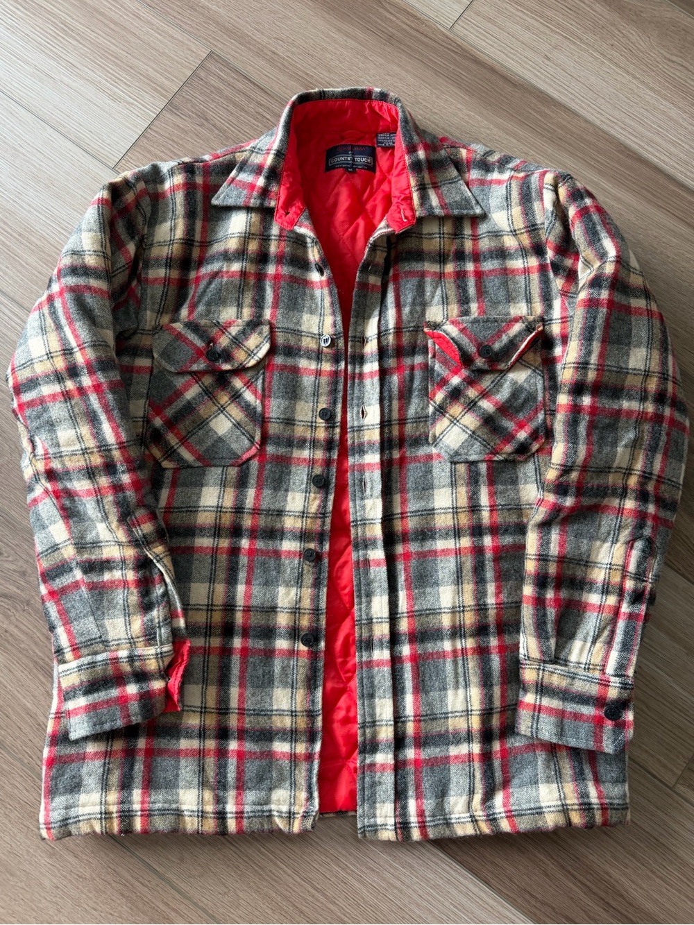 Vintage Wool Plaid Flannel Shirt Jacket